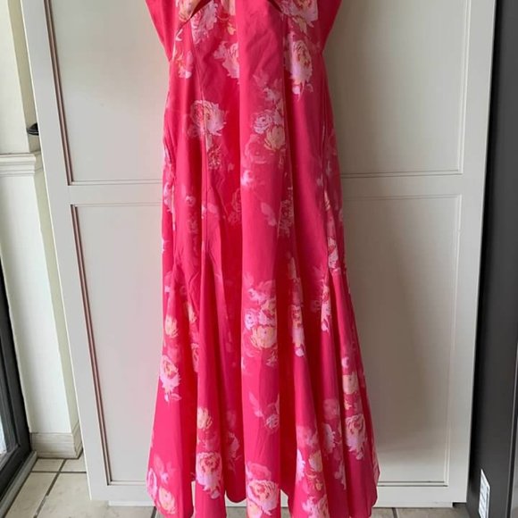 Garrie B Halter Midi Dress Pink- NWT SZ L - Picture 4 of 6